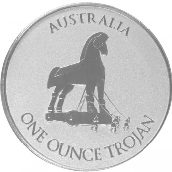 1 oz Fine Silver Trojan Minted Bullion Round – Frosted
